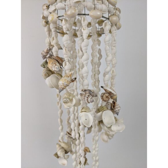 Vintage 70’s Seashell Chandelier Sea Shells Nautical Beach Boho Coast 30" - Picture 4 of 14